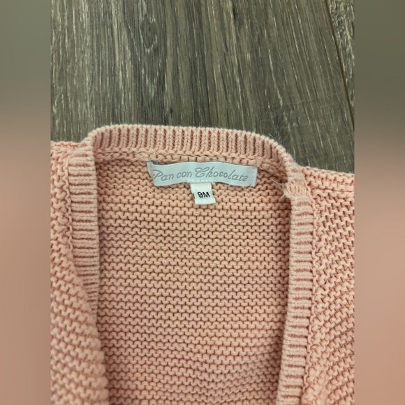 Pan Con Chocolate Baby Girl Sweater Set Pink Size 9 Months - Picture 3 of 4